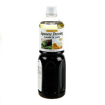 Japanisches Dressing, mit Sojasauce, Essig, Öl, Wasabi, Citrus - 1 l - Flasche