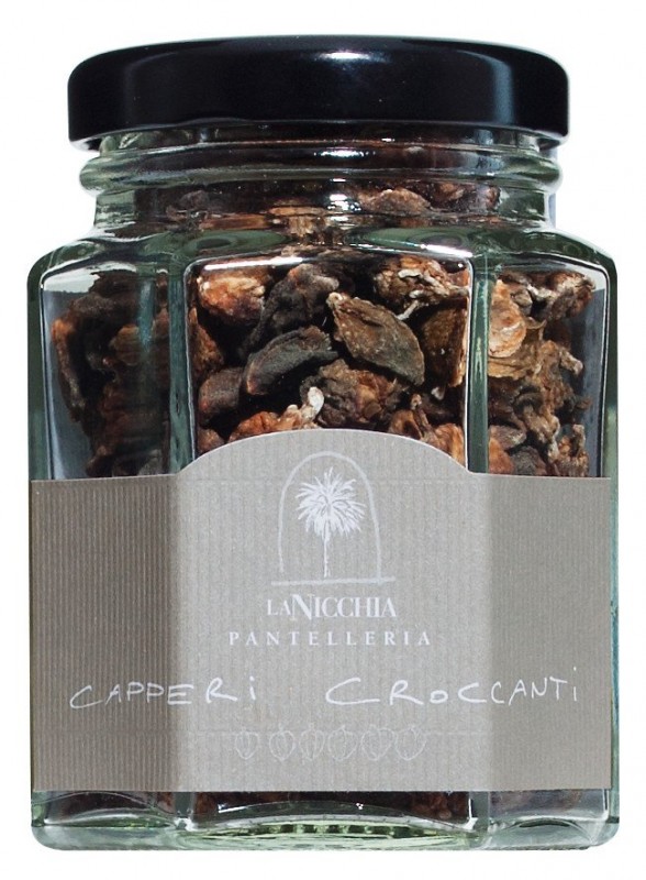 Capperi croccanti, capers, dried, La Nicchia - 30 g - Glass