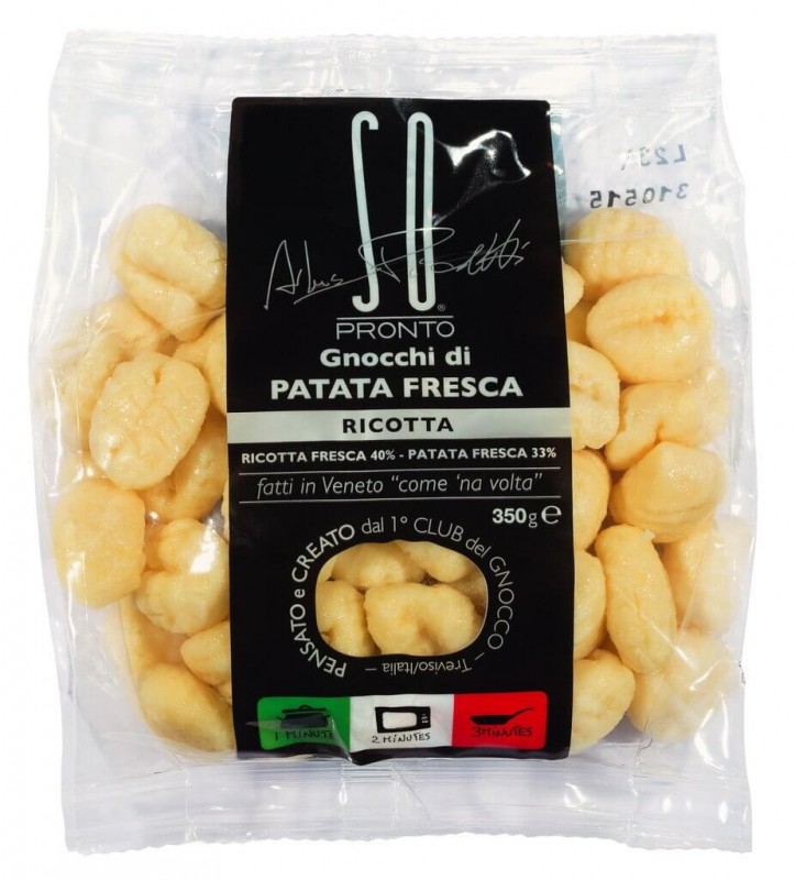 Gnocchi di patata fresca con ricotta, Kartoffelklößchen mit Ricotta, So Pronto - 350 g - Beutel Gnocchi di patata fresca con ricotta, Kartoffelklößchen mit Ricotta, So Pronto - 350 g - Beutel