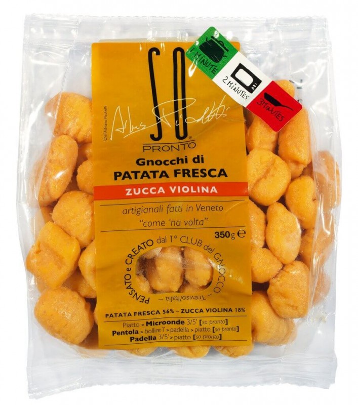 Gnocchi di patata fresca con zucca, potato dumplings with pumpkin, So Pronto - 350 g - bag Gnocchi di patata fresca con zucca, potato dumplings with pumpkin, So Pronto - 350 g - bag
