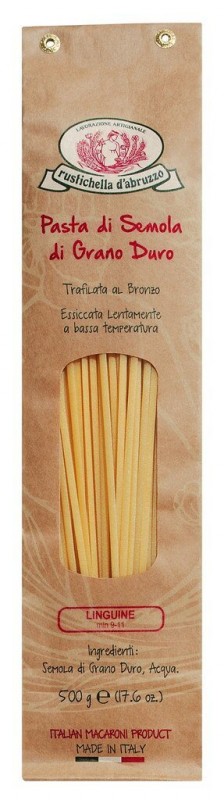 Linguine, Hartweizengrießnudeln, Rustichella - 500 g - Packung