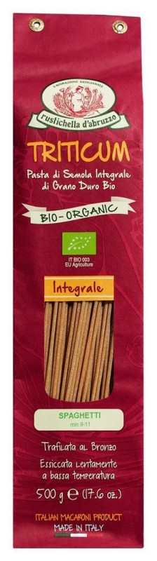 Spaghetti integrali Bio in busta, Vollkornmehlnudeln, Bio, Rustichella - 500 g - Beutel