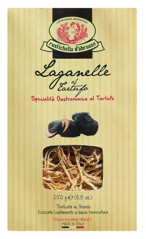 °Laganelle al tartufo, Bandnudeln mit Sommertrüffel, 3 mm, Rustichella - 250 g - Packung