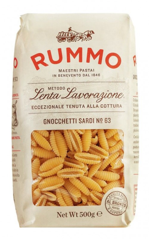 Gnocchetti sardi, Le Classiche, durum wheat noodles, rummo - 500g - carton