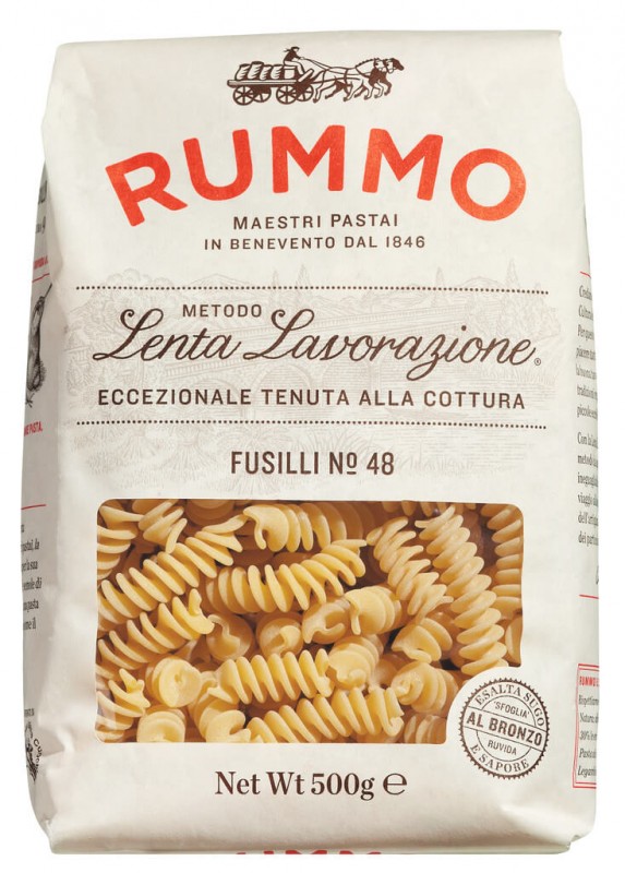 Fusilli, Le Classiche, Hartweizengrießnudeln, Rummo - 500 g - Karton