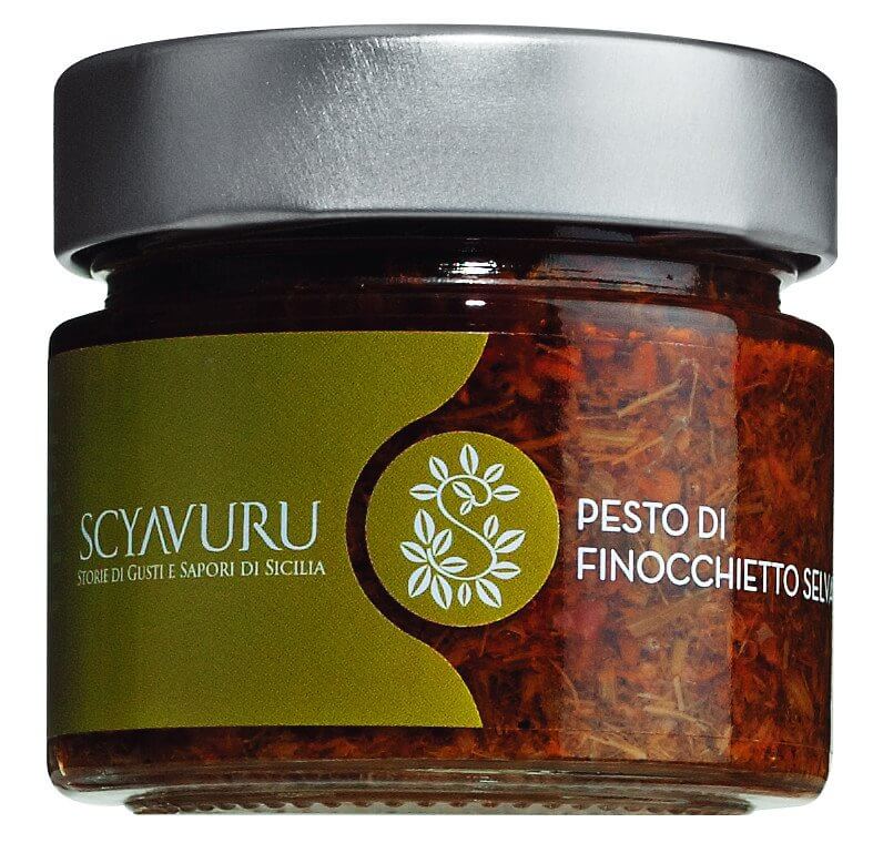 Pesto finocchietto selvatico, Pesto aus Wildfenchel, Scyavuru - 160 g - Glas Pesto finocchietto selvatico, Pesto aus Wildfenchel, Scyavuru - 160 g - Glas