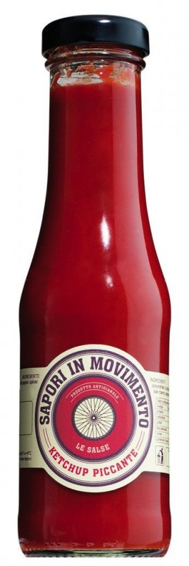 Ketchup piccante, biologisch, tomatenketchup, warm, biologisch, sapori in Movimento - 300 ml - Glas