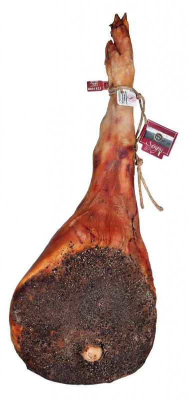 Schinken vom Cinta Senese mit Knochen, Bio, Prosciutto di Cinta Senese, con osso, biologico, Savigni - ca. 7,5 kg - kg Schinken vom Cinta Senese mit Knochen, Bio, Prosciutto di Cinta Senese, con osso, biologico, Savigni - ca. 7,5 kg - kg