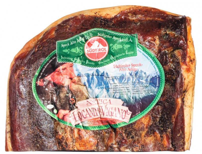 Speck del Sud Tirolo IGP, bacon maigre du Tyrol du Sud IGP, Ruliano - environ 2 kg - -