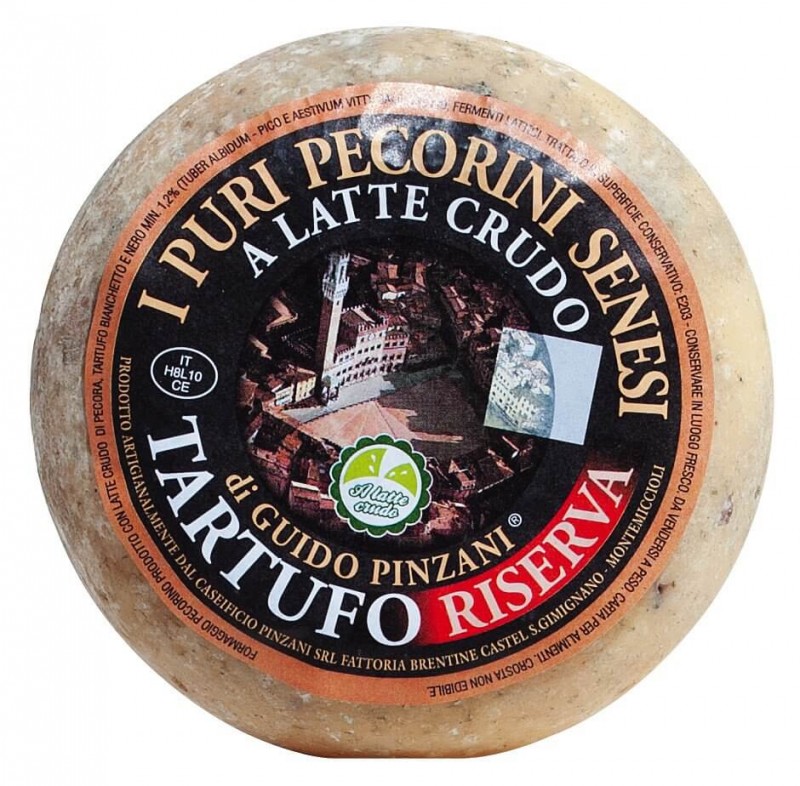 Toskanischer Schafskäse mit Trüffel, gereift, Pecorino Riserva al Tartufo, stagionatura 6 mesi, Pinzani - ca. 1,5 kg - kg Toskanischer Schafskäse mit Trüffel, gereift, Pecorino Riserva al Tartufo, stagionatura 6 mesi, Pinzani - ca. 1,5 kg - kg