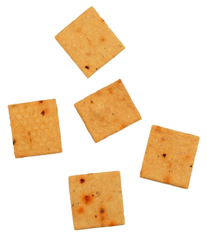 Crackers with Cheddar and Chilli, Cracker mit Cheddar und Chilli, Fine Cheese Company - 45 g - Packung Crackers with Cheddar and Chilli, Cracker mit Cheddar und Chilli, Fine Cheese Company - 45 g - Packung