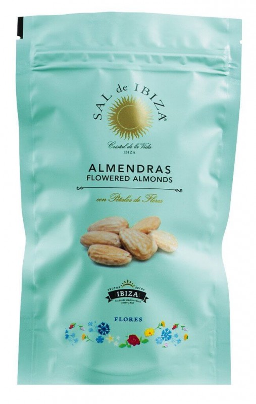Almendras - Flowered Almonds, Mandeln mit Blütensalz, Beutel, Sal de Ibiza - 80 g - Beutel