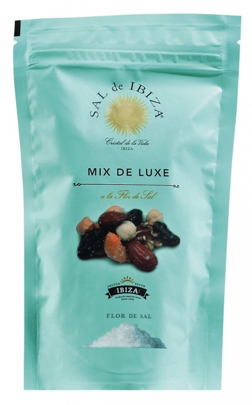 Mix de Luxe Flor de Sal, luxury student food with Flor de Sal, bags, Sal de Ibiza - 80 g - bag