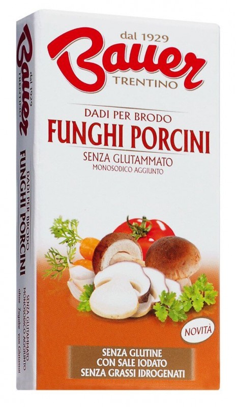 Dado Funghi Porcini, Brühwürfel mit Jodsalz, Steinpilze, Bauer - 6 x 10 g - Packung