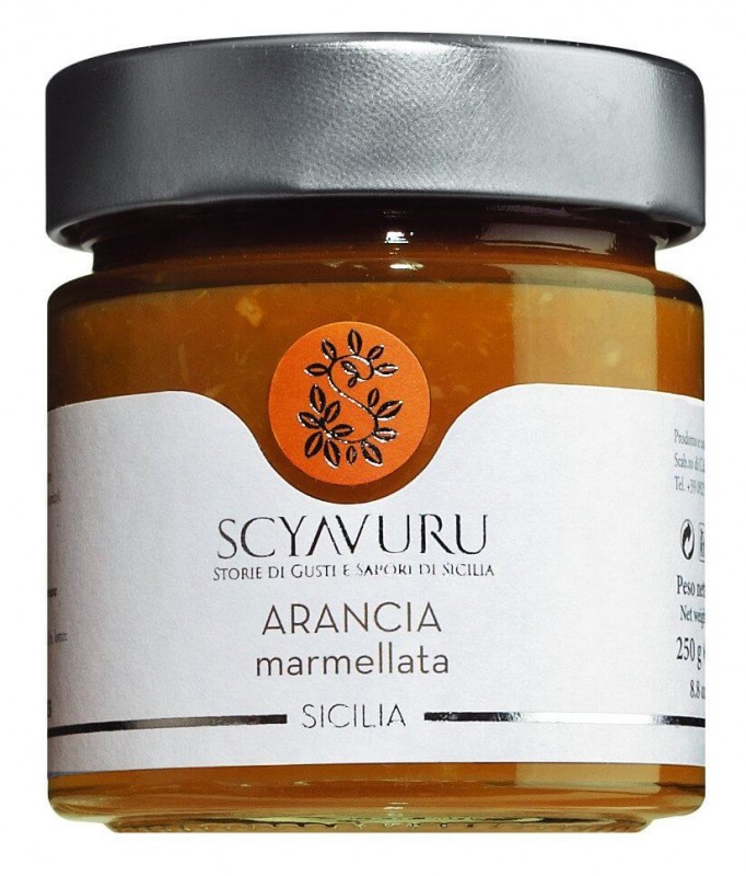 Marmellata di Arance, orange jam, Scyavuru - 250 g - Glass