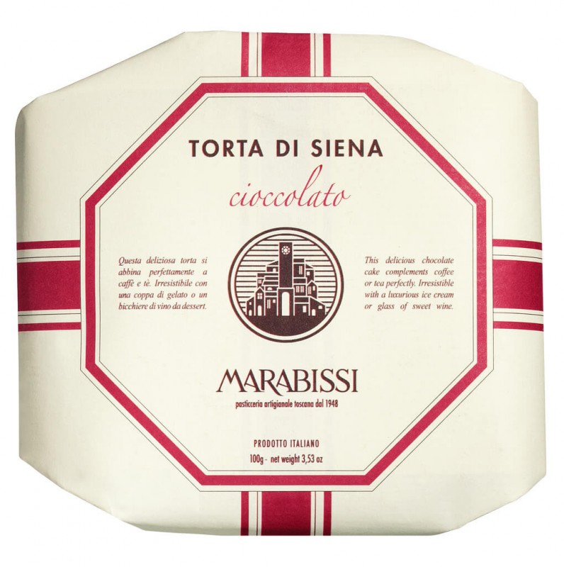 Torta al cioccolato, Panforte with chocolate, Pasticceria Marabissi - 100 g - piece