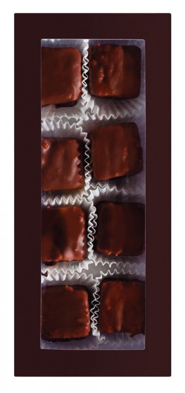 Amarettini alla grappa ricoperti cioccolato, bitterkoekjes met grappa en chocoladecoating, pasticceria marabissi - 160 g - stuk