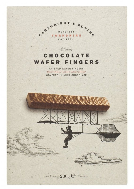Schokoladenwaffeln, Chocolate Wafer Fingers, Cartwright & Butler - 200 g - Packung Schokoladenwaffeln, Chocolate Wafer Fingers, Cartwright & Butler - 200 g - Packung