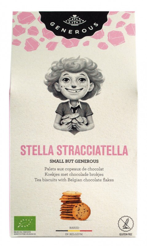 Stella Stracciatella, biologisch, glutenvrij, chocoladeboterkoekjes, glutenvrij, biologisch, genereus - 100 g - pack