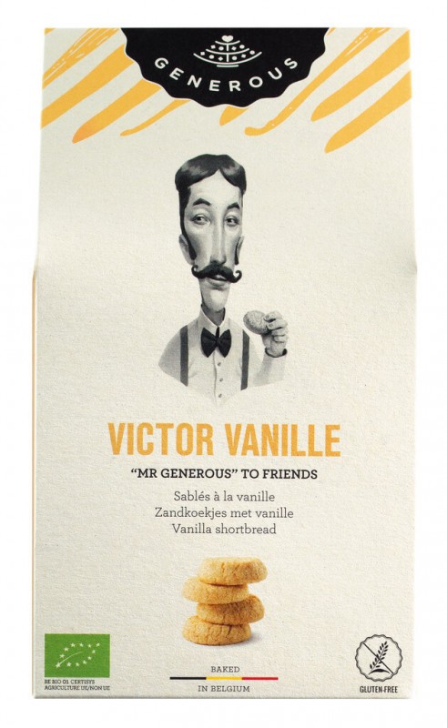 Victor Vanille, organic, glutenfree, Vanillegebäck, glutenfrei, Bio, Generous - 120 g - Packung Victor Vanille, organic, glutenfree, Vanillegebäck, glutenfrei, Bio, Generous - 120 g - Packung