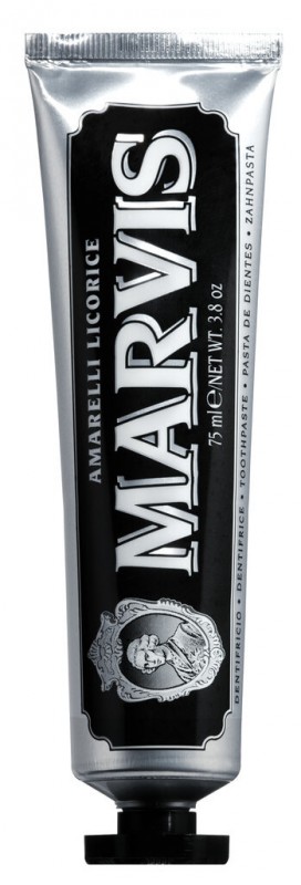Dentifricio MARVIS alla liquirizia, Zahnpasta mit Lakritze, Amarelli - 75 ml - Stück Dentifricio MARVIS alla liquirizia, Zahnpasta mit Lakritze, Amarelli - 75 ml - Stück