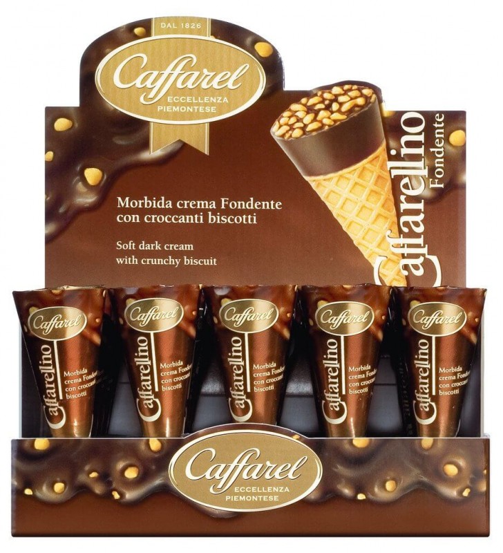 Caffarellino con crema fondente, Eiswaffel gefüllt mit Zartbittercreme, Display, Caffarel - 24 x 25 g - Display Caffarellino con crema fondente, Eiswaffel gefüllt mit Zartbittercreme, Display, Caffarel - 24 x 25 g - Display