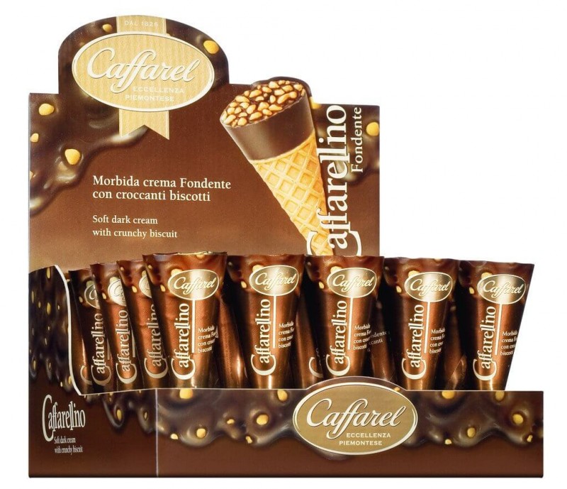 Caffarellino con crema fondente, Eiswaffel gefüllt mit Zartbittercreme, Display, Caffarel - 24 x 25 g - Display Caffarellino con crema fondente, Eiswaffel gefüllt mit Zartbittercreme, Display, Caffarel - 24 x 25 g - Display