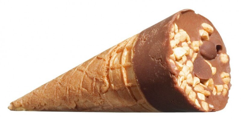 Caffarellino con crema gianduia, ice cream cone filled with gianduia cream, display, caffarel - 24 x 25g - display