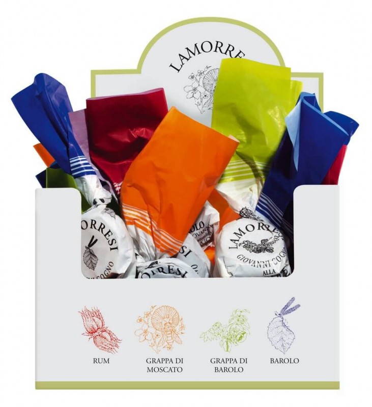 Chocolates with grappa cream fillings, display, Lamorresi misti, display, cogno - 1,000 g - Display Chocolates with grappa cream fillings, display, Lamorresi misti, display, cogno - 1,000 g - Display
