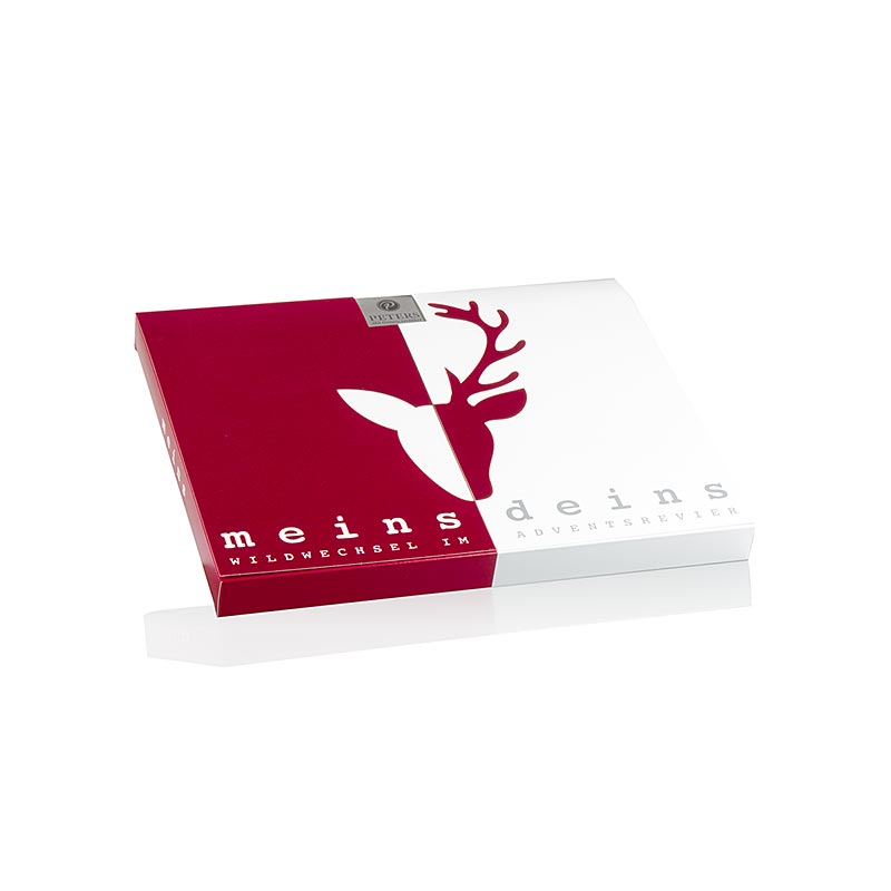 Adventskalender Meins & Deins Paarkalender, 48 Türchen, mit Alkohol, Peters - 290 g - Packung Adventskalender Meins & Deins Paarkalender, 48 Türchen, mit Alkohol, Peters - 290 g - Packung