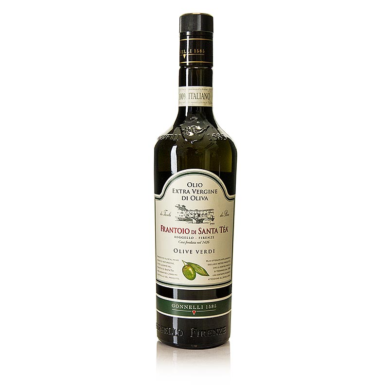 Ekstra jomfru olivenolie, Santa Tea Gonnelli Fruttato Intenso, groenne oliven - 750 ml - Flaske