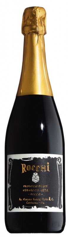 Vernaccia Nera DOC Spumante Secco, økologisk, rød mousserende vin, Charmat-metode, Rocchi Paris - 0,75 l - flaske