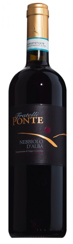 Rotwein, Nebbiolo dAlba DOCG, Fratelli Ponte - 0,75 l - Flasche Rotwein, Nebbiolo dAlba DOCG, Fratelli Ponte - 0,75 l - Flasche