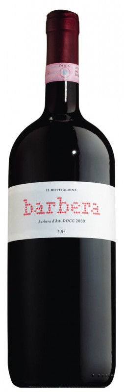 Barbera d`Asti DOCG, vin rouge, acier, Il Bottiglione - 1,5 l - bouteille