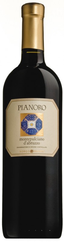 Montepulciano d`Abruzzo DOC, vin rouge, acier, pianoro - 0,75 l - bouteille