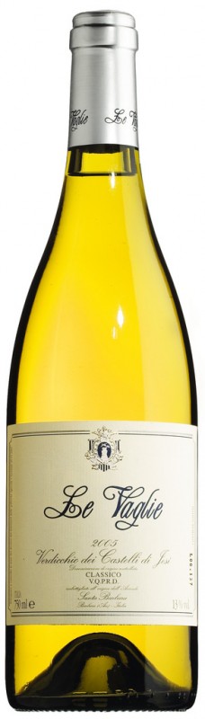 Verdicchio dei Castelli di Jesi DOC Le Vaglie, witte wijn, staal, Santa Barbara - 0,75 l - fles