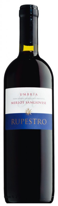 Umbria Rosso IGT Rupestro, Rotwein, Stahl, Cardeto - 0,75 l - Flasche Umbria Rosso IGT Rupestro, Rotwein, Stahl, Cardeto - 0,75 l - Flasche
