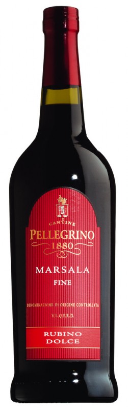 Dessertwein aus Sizilien, Marsala Rubino DOC 18 % Vol., Pellegrino - 0,75 l - Flasche Dessertwein aus Sizilien, Marsala Rubino DOC 18 % Vol., Pellegrino - 0,75 l - Flasche
