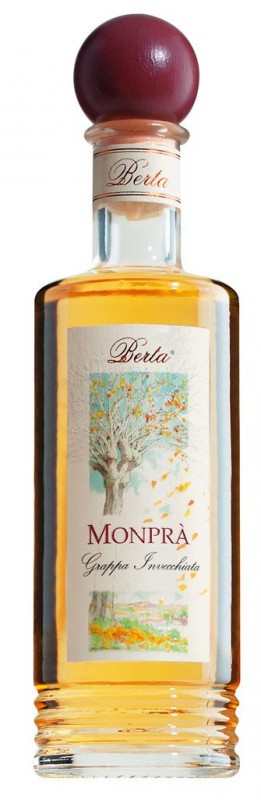 Monpra, Grappa invecchiata, Grappa from Barbera + Nebbiolo pomace, Berta - 0.2 l - bottle Monpra, Grappa invecchiata, Grappa from Barbera + Nebbiolo pomace, Berta - 0.2 l - bottle