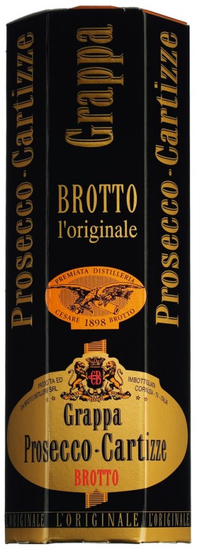 Grappa di Prosecco di Cartizze, Grappa lavet af Prosecco-presserester, Brotto - 0,7 l - flaske