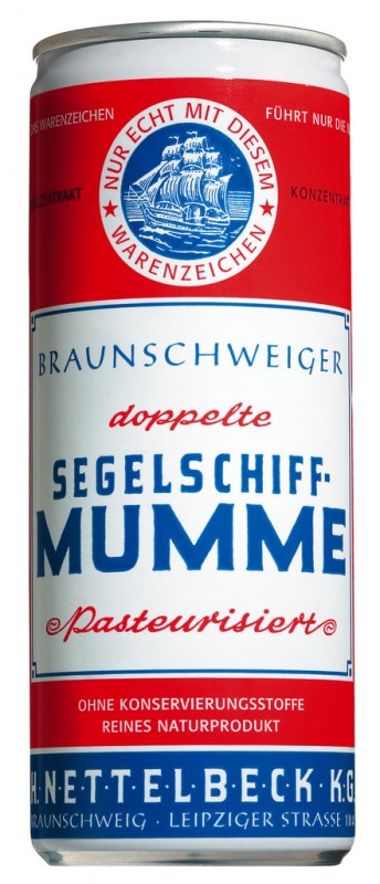 Reiner Malzextrakt, Braunschweiger doppelte Segelschiff Mumme, H. Nettelbeck - 250 ml - Dose Reiner Malzextrakt, Braunschweiger doppelte Segelschiff Mumme, H. Nettelbeck - 250 ml - Dose