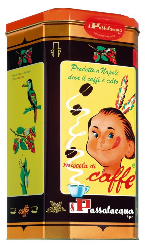 Mehari in grani, 50% Arabica, 50% Robusta, in Schmuckdose, Bohnen, Passalacqua - 1.000 g - Dose Mehari in grani, 50% Arabica, 50% Robusta, in Schmuckdose, Bohnen, Passalacqua - 1.000 g - Dose