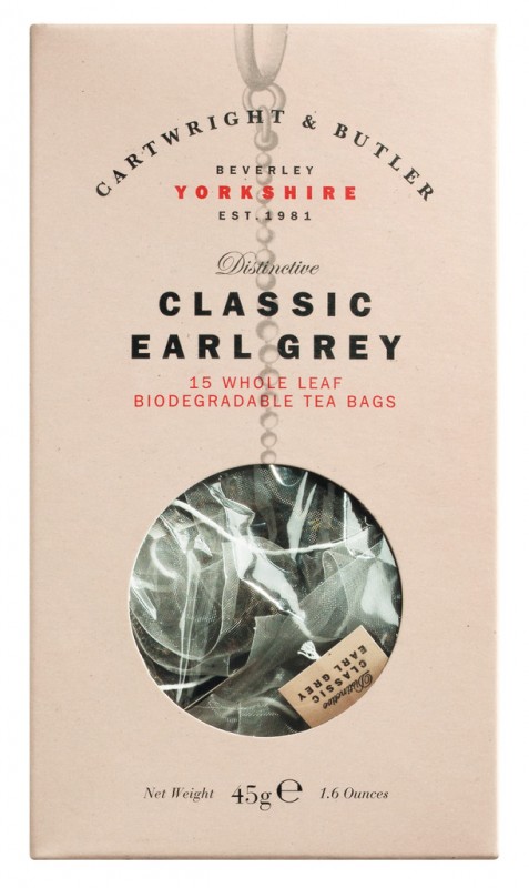 Schwarzer Tee, Karton, Earl Grey Tea, carton, Cartwright & Butler - 15 x 3 g - Packung Schwarzer Tee, Karton, Earl Grey Tea, carton, Cartwright & Butler - 15 x 3 g - Packung