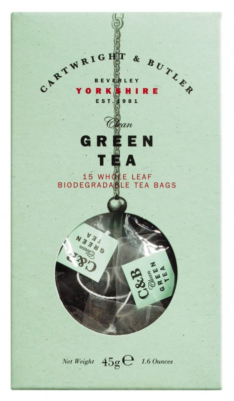 Grüner Tee, Karton, Green Tea, carton, Cartwright & Butler - 15 x 3 g - Packung Grüner Tee, Karton, Green Tea, carton, Cartwright & Butler - 15 x 3 g - Packung