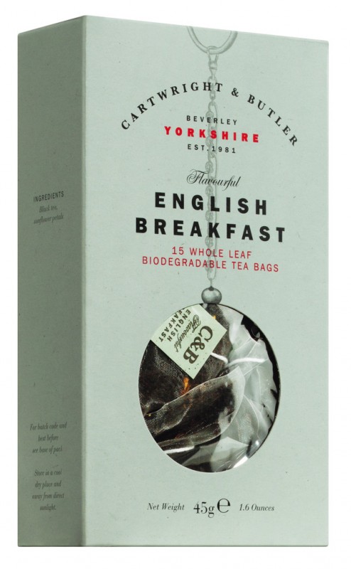 English Breakfast Tea Black Tea Carton Cartwright And Butler 15 X 3 G Pack English Breakfast Tea Black Tea Carton Cartwright And Butler 15 X 3 G Pack