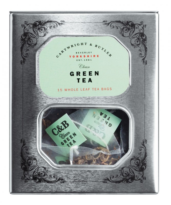 Grüner Tee, Dose, Green Tea, tin, Cartwright & Butler - 15 x 3 g - Dose Grüner Tee, Dose, Green Tea, tin, Cartwright & Butler - 15 x 3 g - Dose