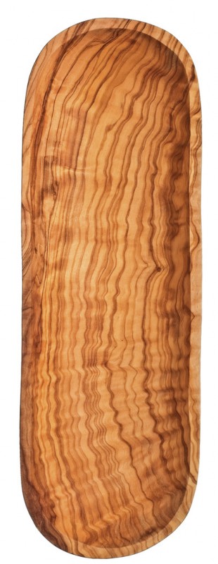 Stokbrood en broodschaal van olijfhout, stokbrood en broodschaal van olijfhout, Olio Roi - ongeveer 30 x 10 x 1,5 cm - stuk