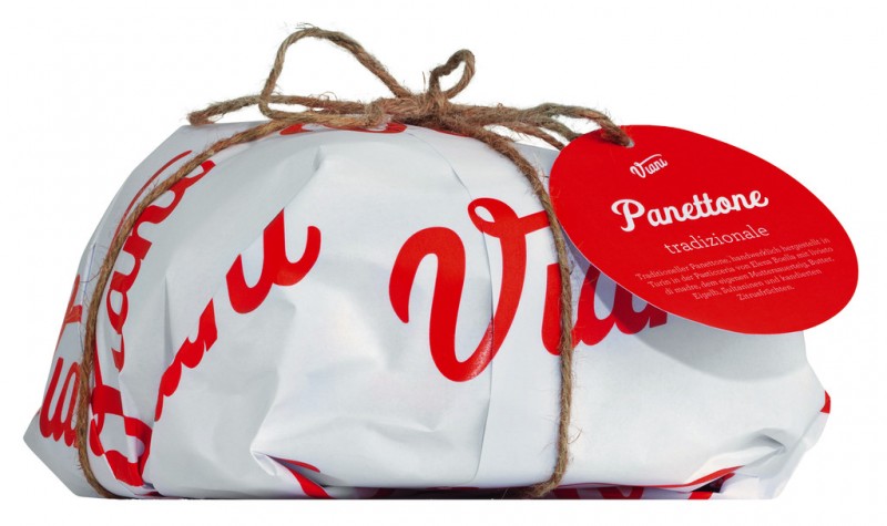 Hefekuchen mit Sultaninen und Zitrusschale, Panettone tradizionale 500, Viani - 500 g - Stück Hefekuchen mit Sultaninen und Zitrusschale, Panettone tradizionale 500, Viani - 500 g - Stück