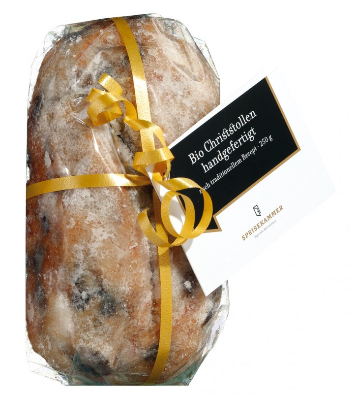 Christstollen, handgefertigt, Bio, nach traditionellem Rezept, Speisekammer - 250 g - Stück Christstollen, handgefertigt, Bio, nach traditionellem Rezept, Speisekammer - 250 g - Stück