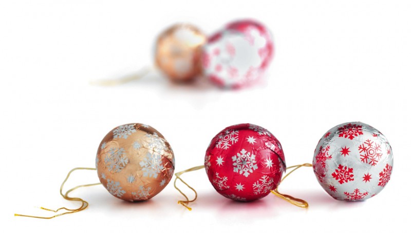 Bolas Navidad, Weihnachtskugeln rot, gold, silber, Simon Coll - 50 x 12 g - Display